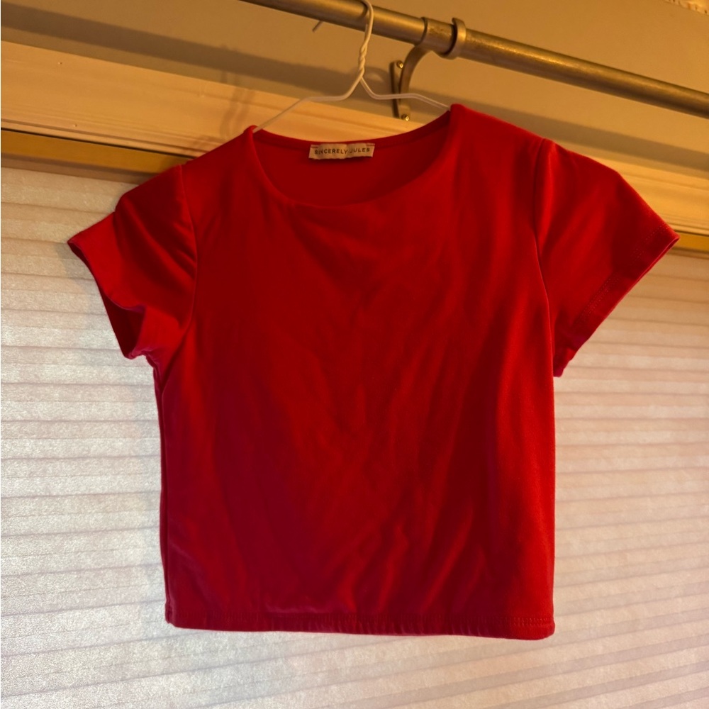 Sincerely Jules Hot pink Short Sleeve Crop Tee